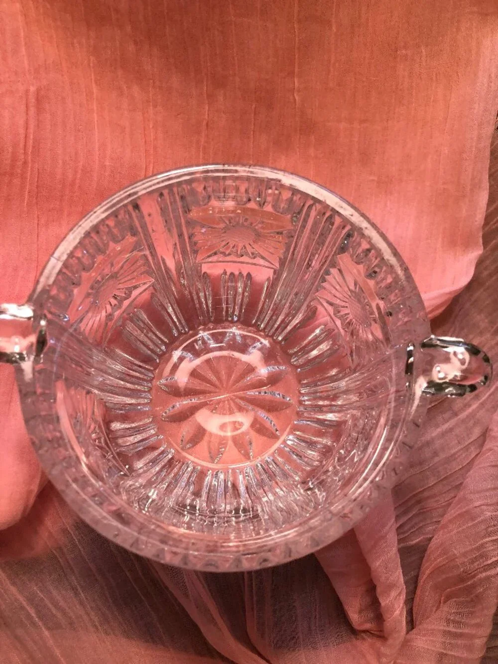 Vintage crystal small Hielera/Ice bucket